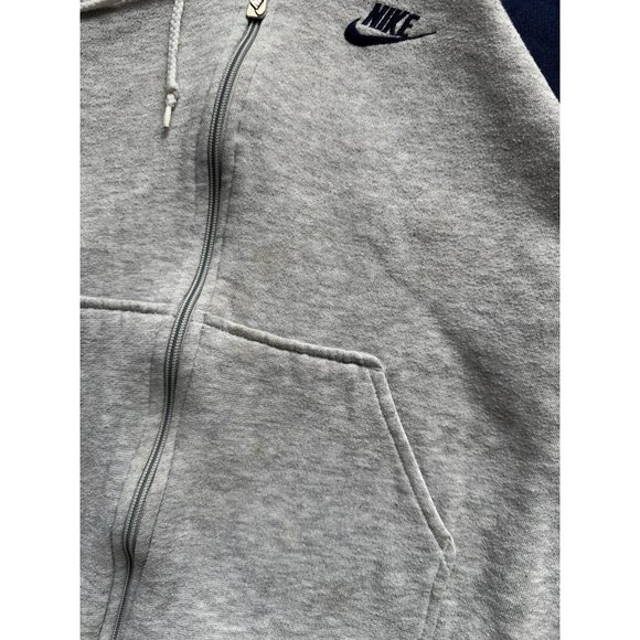 Rare Vintage 80s Nike Swoosh Full Zip Sweater Hoodie Youth Kids XL Gray Blue - Picture 8 of 16